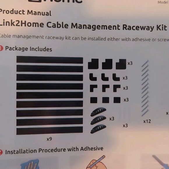 Link2Home Cable Management Raceway KitModel:EM-CBM-900Q - Picture 2 of 5